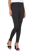 Load image into Gallery viewer, LIVERPOOL PEARL PULL-ON LEGGING - BLACK WHITE MINI GRID
