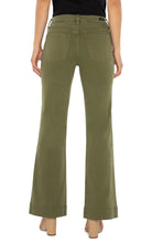 Load image into Gallery viewer, LIVERPOOL HANNAH FLARE WITH WIDE HEM - SPANISH OLIVE
