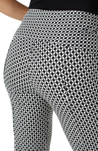 LIVERPOOL STELLA KICK FLARE WITH WELT POCKETS - BLACK WHITE BATIK PRINT
