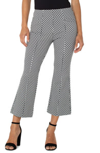 LIVERPOOL STELLA KICK FLARE WITH WELT POCKETS - BLACK WHITE BATIK PRINT
