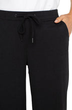 Load image into Gallery viewer, LIVERPOOL PULL-ON WIDE LEG CROP TROUSER - BLACK
