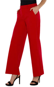 LIVERPOOL KELSEY WIDE LEG TROUSER - TANGO RED
