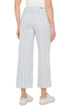 Load image into Gallery viewer, LIVERPOOL WIDE LEG CROP WITH PATCH POCKETS - VINTAGE INDIGO STRIPE
