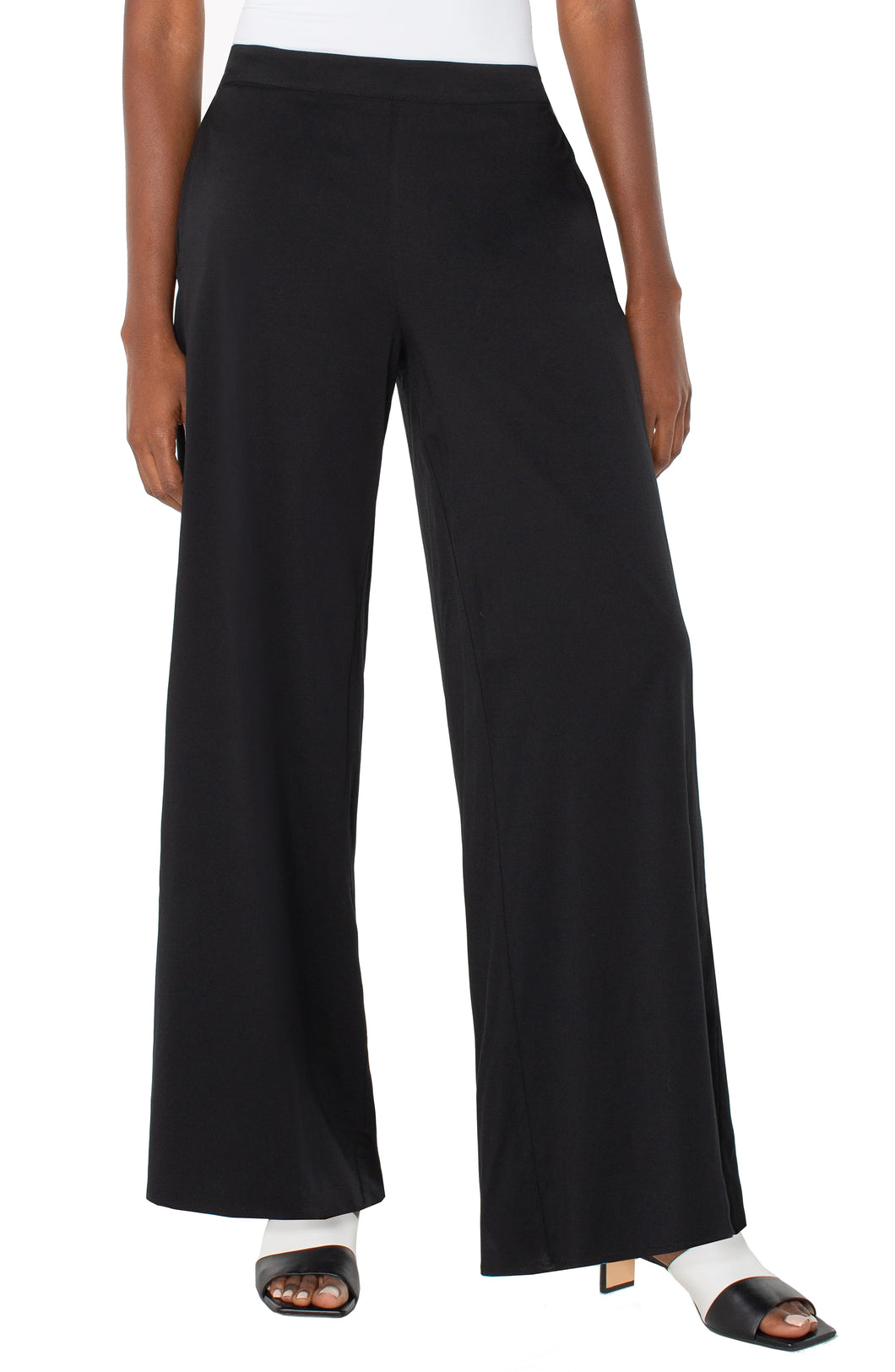 LIVERPOOL PULL-ON PALAZZO PANT - BLACK
