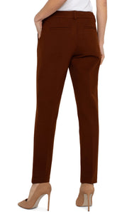 LIVERPOOL KELSEY KNIT TROUSER SUPER STRETCH - RICH MAHOGANY