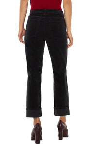 LIVERPOOL MARLEY GIRLFRIEND CUFFED CORDUROY - ONYX