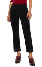 Load image into Gallery viewer, LIVERPOOL MARLEY GIRLFRIEND CUFFED CORDUROY - ONYX
