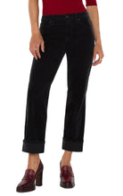 Load image into Gallery viewer, LIVERPOOL MARLEY GIRLFRIEND CUFFED CORDUROY - ONYX
