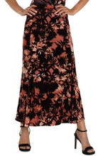 Load image into Gallery viewer, LIVERPOOL FIT AND FLARE KNIT PULL ON SKIRT - FIRE OPAL BURNOUT
