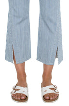 Load image into Gallery viewer, LIVERPOOL THE GIA GLIDER CROP FLARE TWISTED SEAM - CHAMBRAY STRIPE
