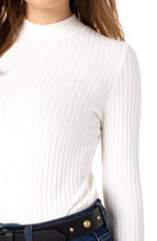 Load image into Gallery viewer, LIVERPOOL MOCK NECK LONG SLEEVE KNIT TOP - SNOW
