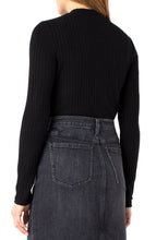 Load image into Gallery viewer, LIVERPOOL MOCK NECK LONG SLEEVE KNIT TOP - BLACK
