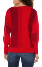 Load image into Gallery viewer, LIVERPOOL BOAT NECK DOLMAN SWEATER - TANGO RED MULTI
