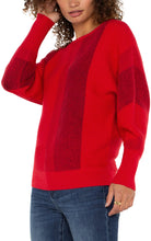 Load image into Gallery viewer, LIVERPOOL BOAT NECK DOLMAN SWEATER - TANGO RED MULTI
