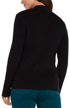 Load image into Gallery viewer, LIVERPOOL MOCK NECK CABLE SWEATER - BLACK
