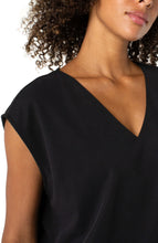 Load image into Gallery viewer, LIVERPOOL DOLMAN SLEEVE V-NECK TOP - BLACK
