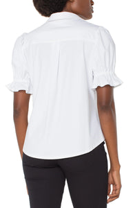 LIVERPOOL SNAP FRONT KNIT SHIRT - WHITE