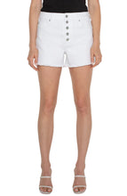 Load image into Gallery viewer, LIVERPOOL CHRISTINE HI-RISE ECO A-LINE FRAY SHORT - BRIGHT WHITE
