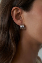 Load image into Gallery viewer, LILI CLASPE SMALL ELSA SHIELD EARRINGS - SILVER
