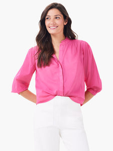 NIC+ZOE COTTON GIRLFRIEND SHIRT - WILD PINK