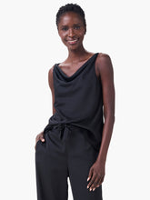 Load image into Gallery viewer, NIC+ZOE CREPE DRAPE TANK - BLACK ONYX
