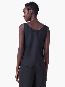 NIC+ZOE CREPE DRAPE TANK - BLACK ONYX