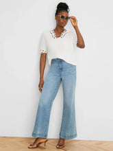 Load image into Gallery viewer, NIC+ZOE ROCOCO EDGE TOP - PAPER WHITE
