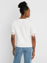 Load image into Gallery viewer, NIC+ZOE ROCOCO EDGE TOP - PAPER WHITE
