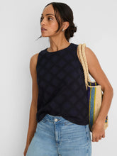 Load image into Gallery viewer, NIC+ZOE DIAMOND EYELET TOP - DARK INDIGO
