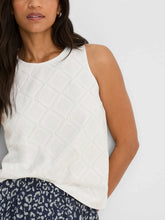 Load image into Gallery viewer, NIC+ZOE DIAMOND EYELET TOP - PAPER WHITE
