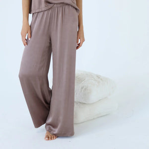 PJ HARLOW MO-SATIN PALAZZO PANT - COPPER