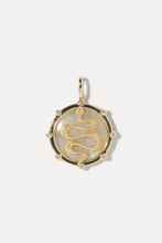 Load image into Gallery viewer, MIRANDA FRYE MOONSTONE SNAKE CHARM - GOLD
