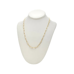 KENDA KIST OVAL PAPERCLIP NECKLACE SHORT - GOLD FILLED