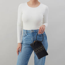 Load image into Gallery viewer, HOBO SABLE WRISTLET - BLACK WITH STUDS
