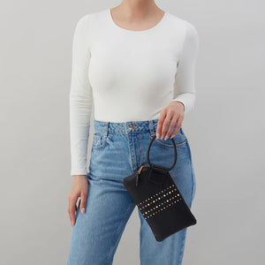 HOBO SABLE WRISTLET - BLACK WITH STUDS