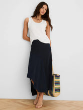 Load image into Gallery viewer, NZT BY NIC+ZOE RUFFLE NECK COTTON SLUB LAYER TANK - PAPER WHITE
