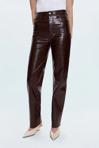PISTOLA CASSIE SUPER HIGH RISE STRAIGHT PANT - TOBACCO CROC