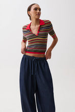 Load image into Gallery viewer, PISTOLA ASHLEE POLO SWEATER - NEGRONI STRIPE
