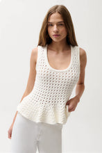 Load image into Gallery viewer, PISTOLA ANNA PEPLUM SWEATER - WHITE
