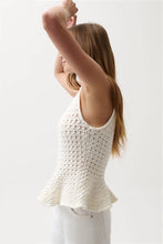 Load image into Gallery viewer, PISTOLA ANNA PEPLUM SWEATER - WHITE
