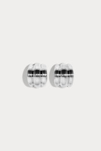 LILI CLASPE SMALL ELSA SHIELD EARRINGS - SILVER