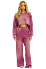 Load image into Gallery viewer, AVIATOR NATION ESSENTIAL WIDE LEG POCKET SWEATPANTS - FADED BERRY
