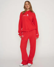 Load image into Gallery viewer, THE MAYFAIR GROUP YOU ARE A STAR WAFFLE WIDE LEG SWEATPANTS - RED
