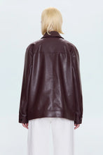 Load image into Gallery viewer, PISTOLA VALERIE FAUX LEATHER BOMBER JACKET - CABERNET
