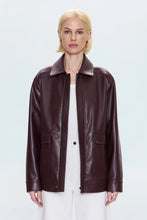 Load image into Gallery viewer, PISTOLA VALERIE FAUX LEATHER BOMBER JACKET - CABERNET
