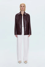 Load image into Gallery viewer, PISTOLA VALERIE FAUX LEATHER BOMBER JACKET - CABERNET
