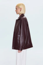 Load image into Gallery viewer, PISTOLA VALERIE FAUX LEATHER BOMBER JACKET - CABERNET
