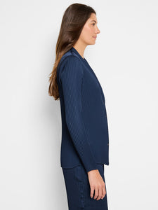 NIC+ZOE CRINKLE CREPE SHIRT - DARK INDIGO