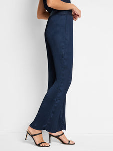 NIC+ZOE 31" CRINKLE CREPE WIDE LEG PANT - DARK INDIGO