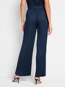 NIC+ZOE 31" CRINKLE CREPE WIDE LEG PANT - DARK INDIGO